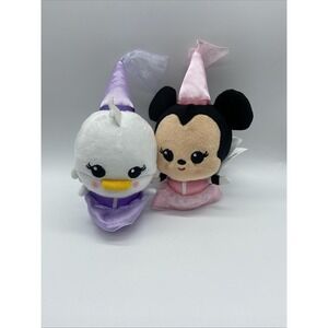 Disney Parks Minnie Mouse Daisy Duck Princess Plush Set Pink Purple 7 Inch